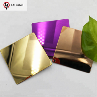 304 Golden Mirror Finish Titanium Gold Color Coated Stainless Steel Sheet